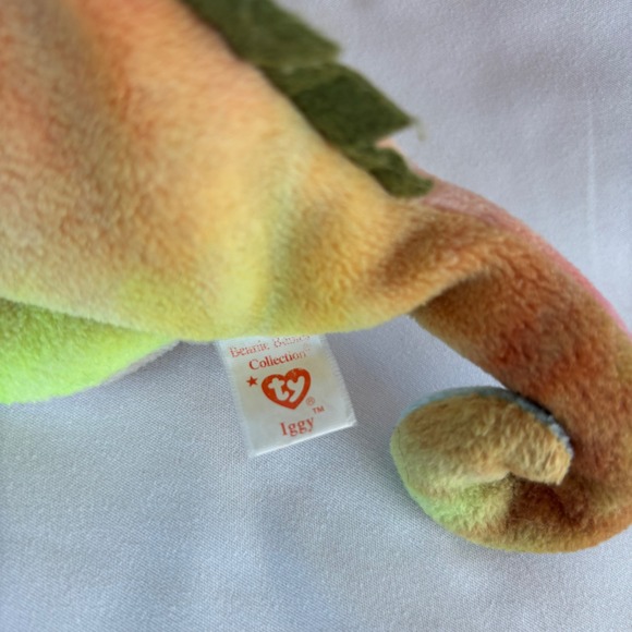 Ty Beanie Baby Iggy the Iguana 1997 Tie Dye Plush Reptile Collectible 4038 - Picture 3 of 5